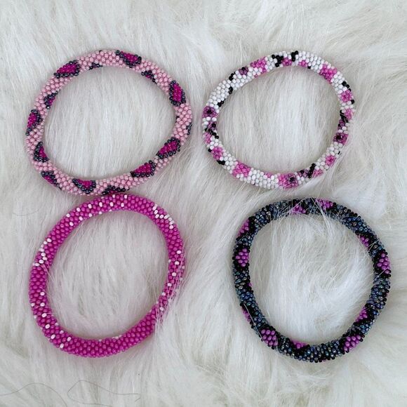 ALL PROFITS TO CHARITY! Bracelets Hand Crocheted in Nepal (set of 4) #685 - Picture 3 of 5